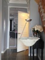 Silver and whit hanging ceiling light