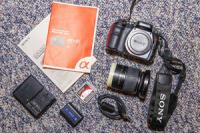 Sony Alpha a100 with 18-70mm lens &amp; memory card