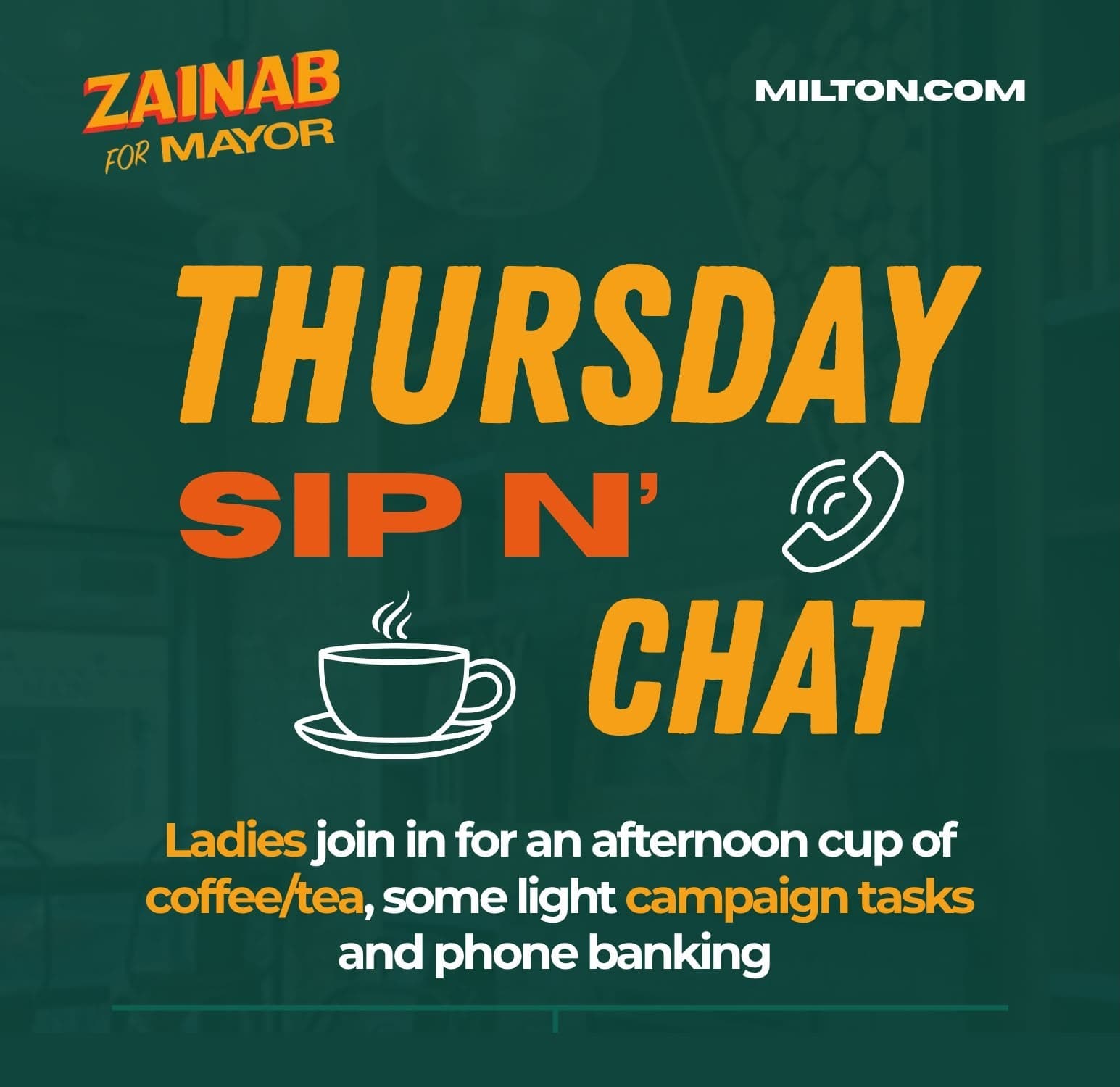 Thursday Sip N' Chat poster