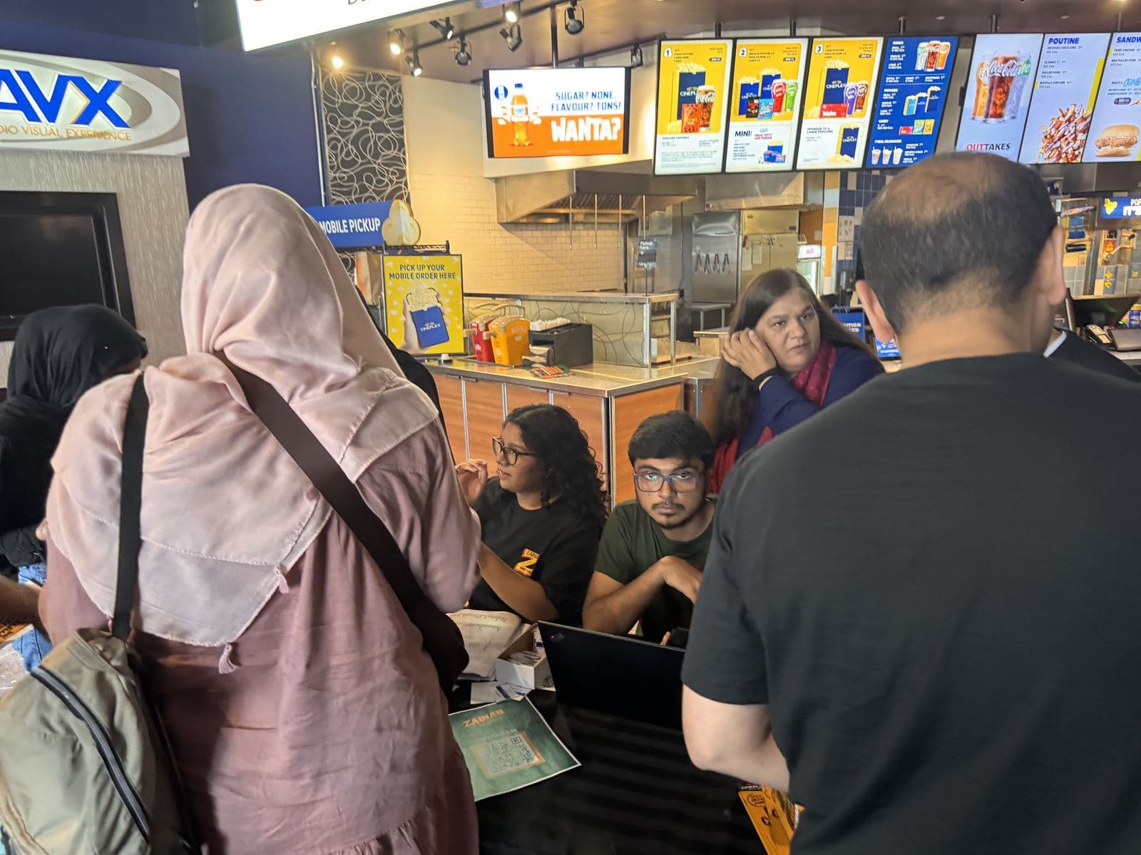 Volunteers checking guests in at the campaign table