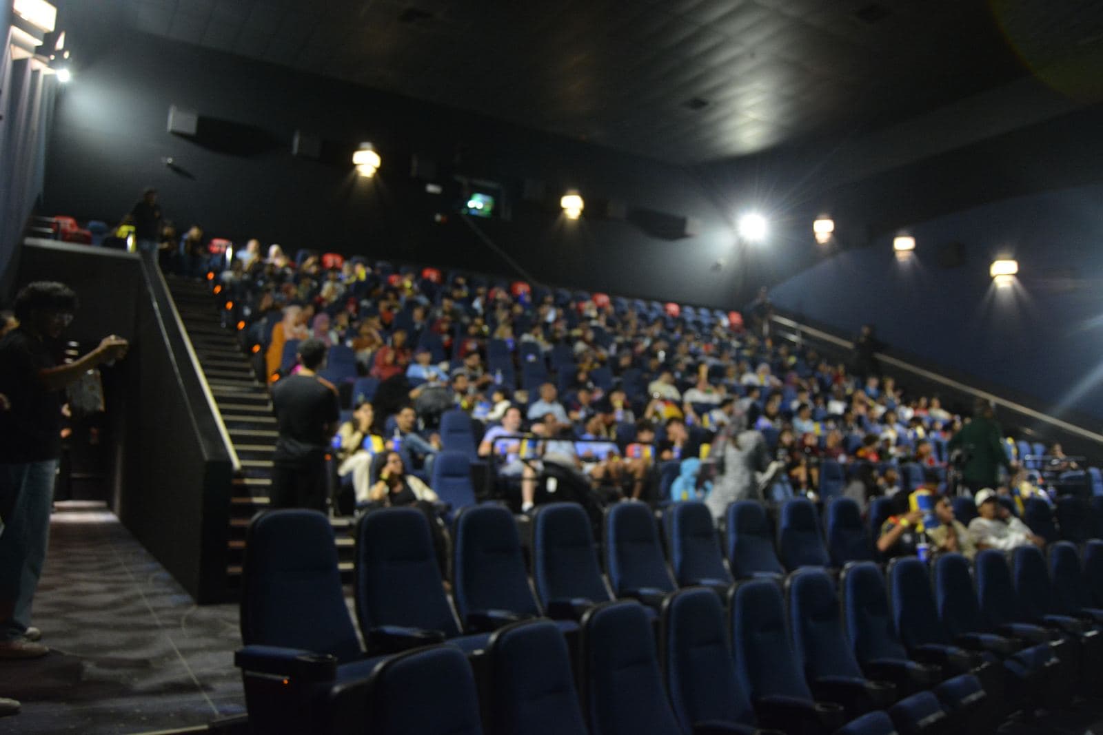 A packed Cineplex auditorium for the free World Cup Final watch party